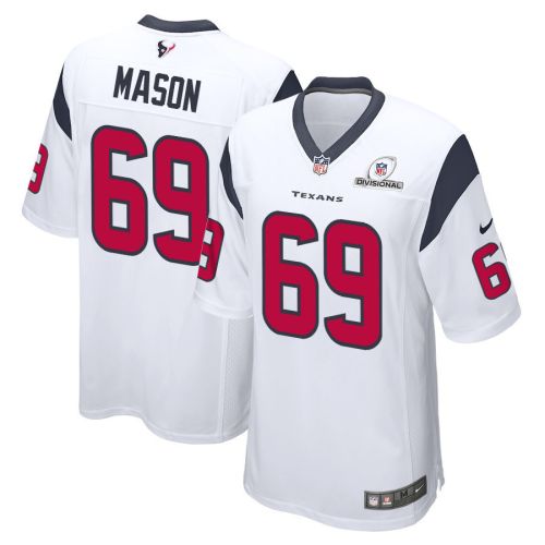 Shaq Mason 69 Houston Texans 2024 Divisional Patch Game Men Jersey - White