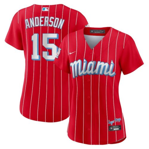 Brian Anderson 15 Miami Marlins Women's City Connect Player Jersey - Red