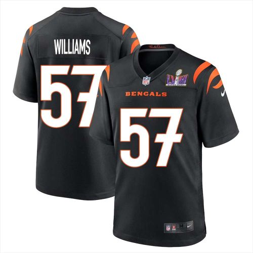 Reggie Williams 57 Cincinnati Bengals Super Bowl LVIII Men Home Limited Jersey - Black