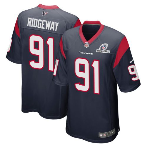 Hassan Ridgeway 91 Houston Texans 2024 Divisional Patch Game Men Jersey - Navy