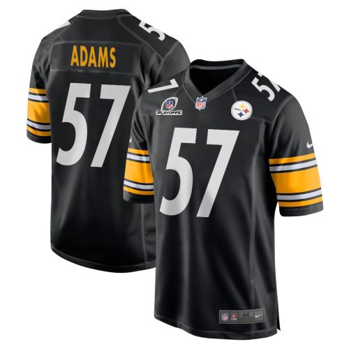 Montravius Adams 57 Pittsburgh Steelers 2023 Playoffs Patch Game Men Jersey - Black