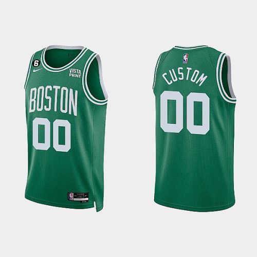 Boston Celtics 00 Custom 2022-23 Icon Edition Kelly Green Men Jersey