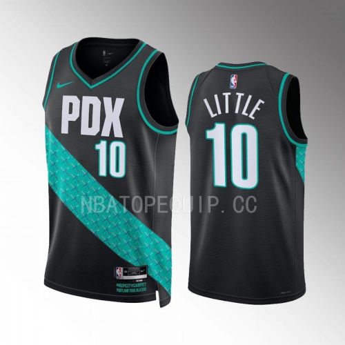 Portland Trail Blazers Nassir Little 10 2022-23 City Edition Black Jersey Swingman