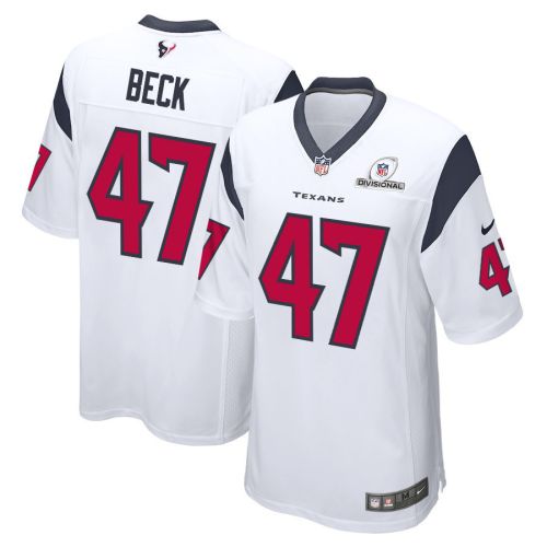 Andrew Beck 47 Houston Texans 2024 Divisional Patch Game Men Jersey - White