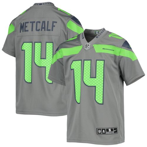 DK Metcalf 14 Seattle Seahawks Youth Inverted Team Game Jersey - Gray