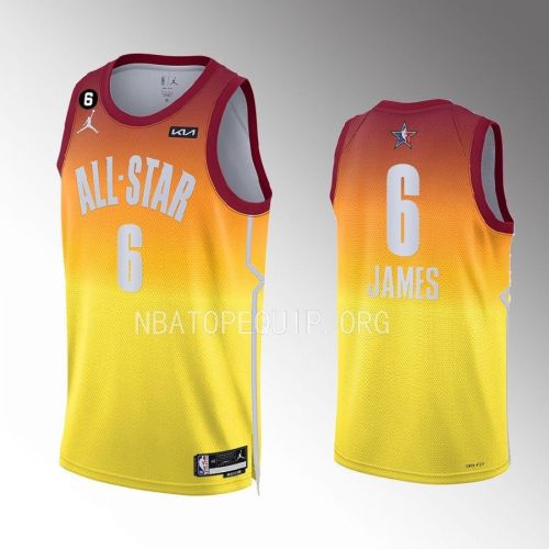 LeBron James 6 Los Angeles Lakers 2023 NBA All-Star Men Jersey - Orange