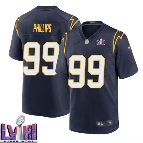 Shaun Phillips 99 Los Angeles Chargers Super Bowl LVIII Men Alternate Game Jersey - Navy