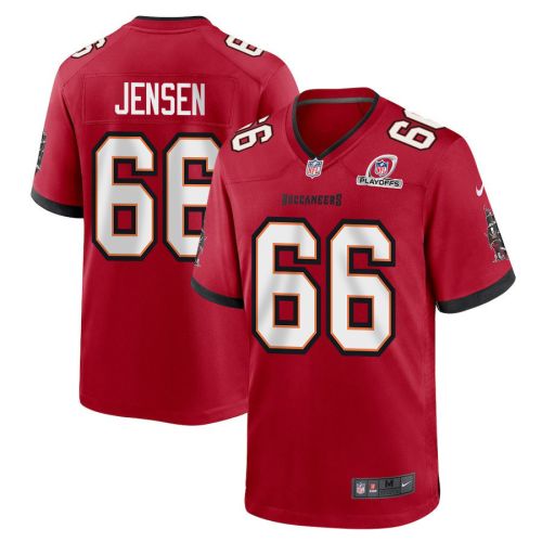 Ryan Jensen 66 Tampa Bay Buccaneers 2023 Playoffs Patch Game Men Jersey - Red