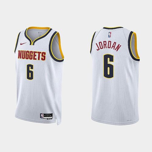 Denver Nuggets DeAndre Jordan 6 2022-23 Association Edition White Men Jersey Swingman