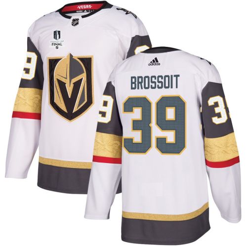 Laurent Brossoit 39 Vegas Golden Knights Stanley Cup 2023 Final Patch Away Breakaway Men Jersey - White