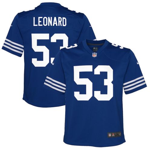 Shaquille Leonard 53 Indianapolis Colts YOUTH Game Jersey - Royal