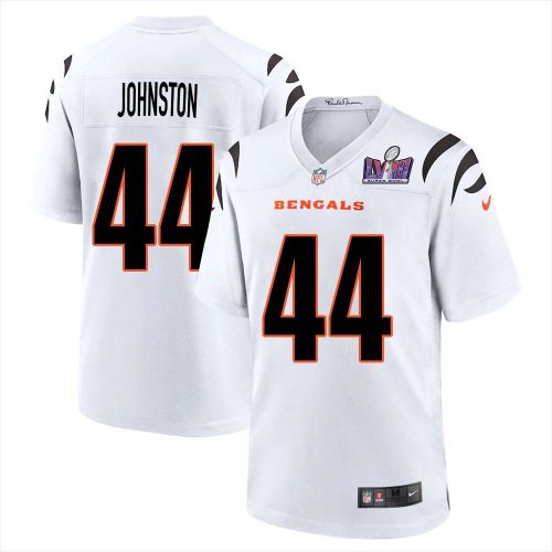 Clay Johnston 44 Cincinnati Bengals Super Bowl LVIII Men Away Limited Jersey - White