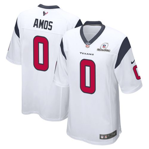 Adrian Amos 0 Houston Texans 2024 Divisional Patch Game Men Jersey - White