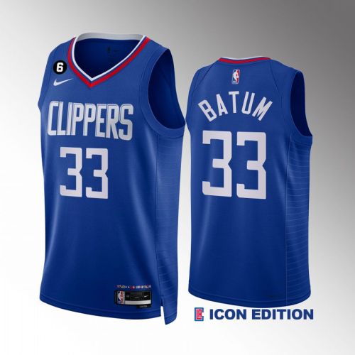 Nicolas Batum 33 2022-23 LA Clippers Royal Icon Edition Jersey NO.6 Patch