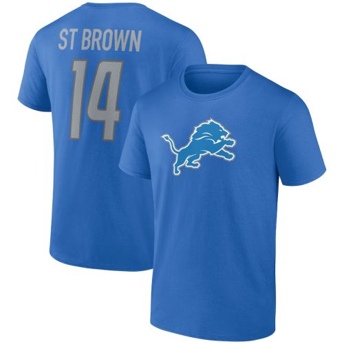 Amon-Ra St. Brown 14 Detroit Lions Unisex T-Shirt - Blue