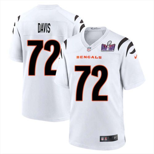 Domenique Davis 72 Cincinnati Bengals Super Bowl LVIII Men Away Limited Jersey - White