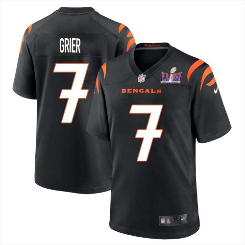 Will Grier 7 Cincinnati Bengals Super Bowl LVIII Men Home Limited Jersey - Black