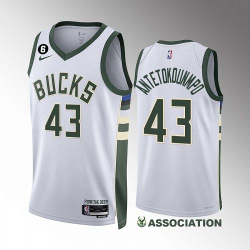 Milwaukee Bucks Thanasis Antetokounmpo 43 White Association Edition Jersey 2022-23 Swingman