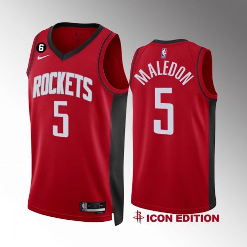 Theo Maledon 5 2022-23 Houston Rockets Red Icon Edition Men Jersey Swingman