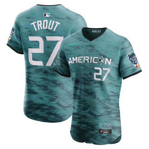 Mike Trout 27 American League 2023 MLB All-Star Game Vapor Elite Jersey - Teal