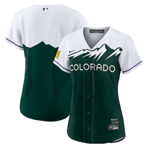 Colorado Rockies Women's City Connect Team Jersey - White/Forest Green