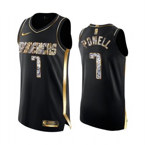 Dallas Mavericks Dwight Powell Black Diamond Edition Jersey 2022 Playoffs 7