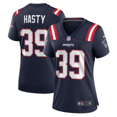 Jamycal Hasty 39 New England Patriots Game Women Jersey - Navy