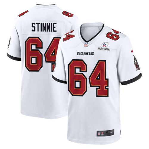 Aaron Stinnie 64 Tampa Bay Buccaneers 2023 Playoffs Patch Game Men Jersey - White