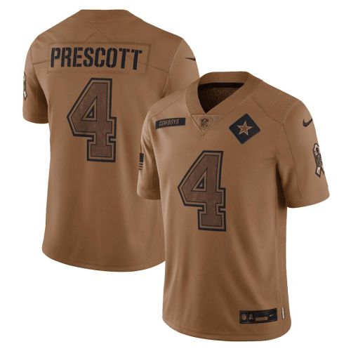 Dak Prescott 4 Dallas Cowboys 2023 Salute To Service Limited Jersey - Brown