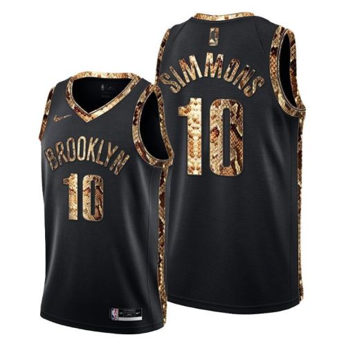 Ben Simmons 10 Brooklyn Nets Python Skin Black Jersey 2022 Trade - Men Jersey