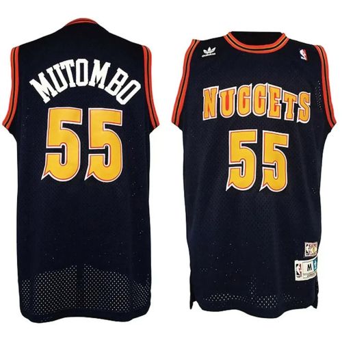 Men's Male Dikembe Mutombo Denver Nuggets 55 Classics Swingman Black Jerseys Jersey