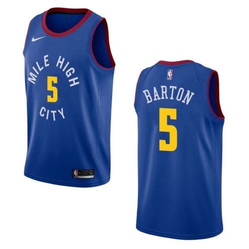 Men's Denver Nuggets 5 Will Barton Statement Swingman Jersey - Blue