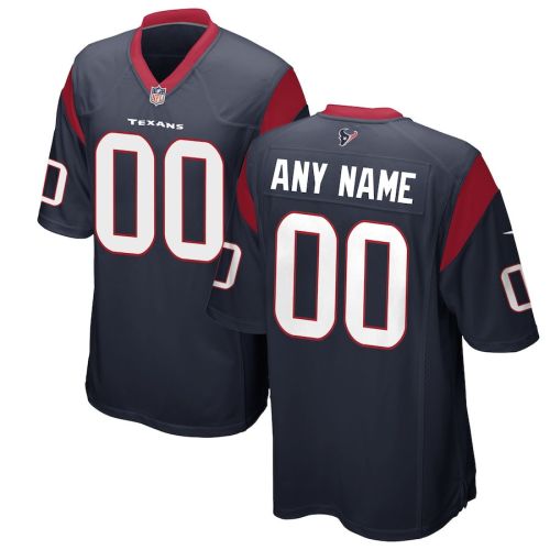 Houston Texans Custom Game Men Jersey - Navy