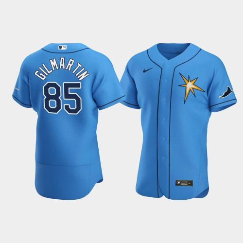 Men's Tampa Bay Rays Sean Gilmartin 85 Light Blue Team Logo Alternate Jersey Jersey