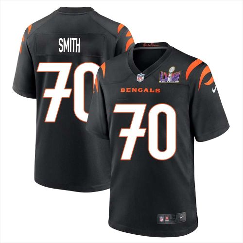 D’Ante Smith 70 Cincinnati Bengals Super Bowl LVIII Men Home Limited Jersey - Black