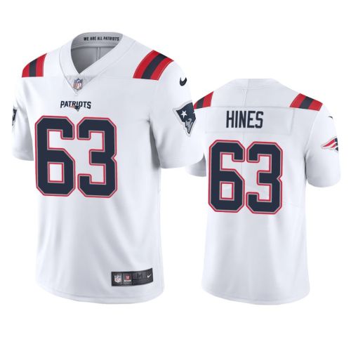 New England Patriots Chasen Hines 63 White Vapor Limited Jersey