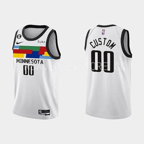 Minnesota Timberwolves 00 Custom 2022-23 City Edition White Men Jersey