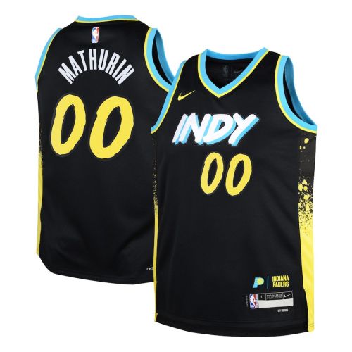 Bennedict Mathurin 00 Indiana Pacers 2023/24 City Edition Swingman YOUTH Jersey - Black