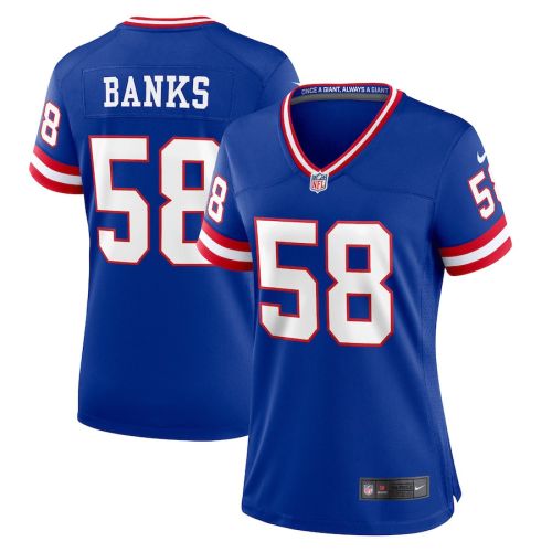 Carl Banks 58 New York Giants Women Classic Game Jersey - Royal