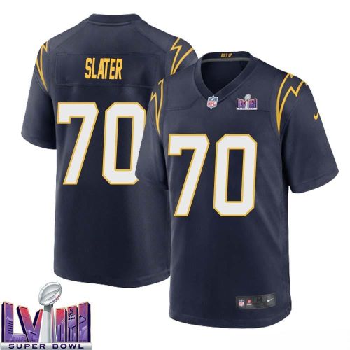 Rashawn Slater 70 Los Angeles Chargers Super Bowl LVIII Men Alternate Game Jersey - Navy