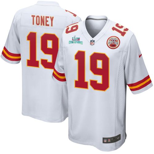 Kadarius Toney 19 Kansas City Chiefs Super Bowl LVII Champions Men Game Jersey - White