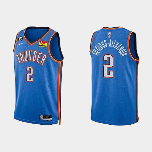 Oklahoma City Thunder 2 Shai Gilgeous-Alexander 2022-23 Icon Edition White Men Jersey