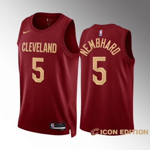 Cleveland Cavaliers RJ Nembhard 5 2022-23 Icon Edition Wine Jersey Swingman