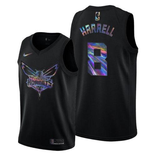 Montrezl Harrell 8 Charlotte Hornets Iridescent Holographic Black Jersey 2022 Trade - Men Jersey