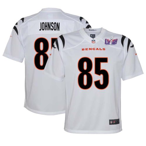 Chad Johnson 85 Cincinnati Bengals Super Bowl LVIII YOUTH Away Limited Jersey - White