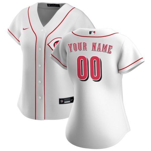 Cincinnati Reds Women's Home Custom Jersey - White