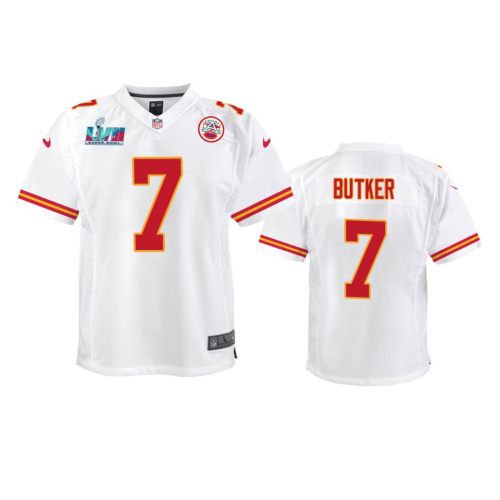 Harrison Butker 7 Kansas City Chiefs Super Bowl LVII Game Jersey - Youth White