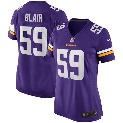 Matt Blair 59 Minnesota Vikings Women Game Retired Jersey - Purple