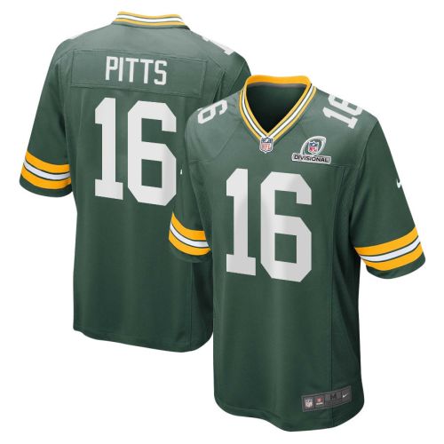 Thyrick Pitts 16 Green Bay Packers 2024 Divisional Patch Game Men Jersey - Green