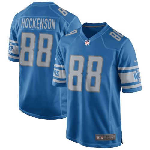 T.J. Hockenson 88 Detroit Lions Men Game Jersey - Blue